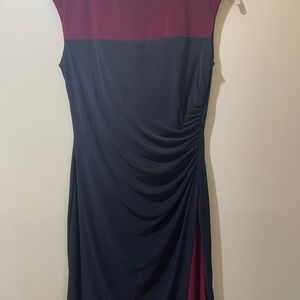 Ralph Lauren Elegant Sleeveless Black and Burgundy Dress size 10